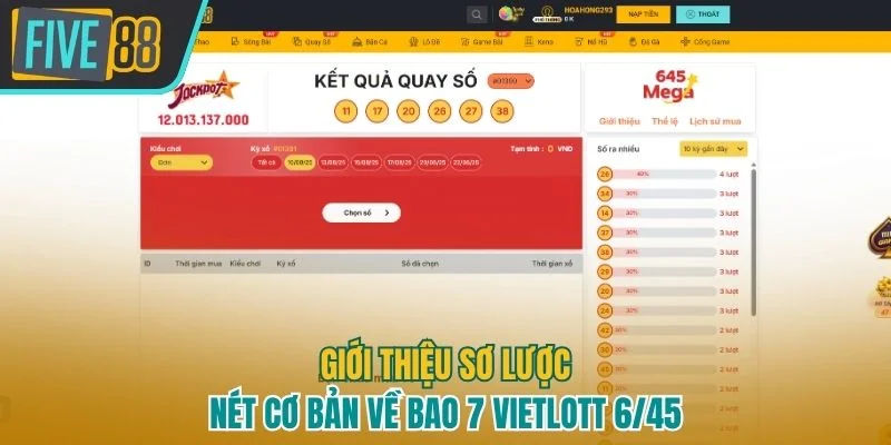 Một vài nét cơ bản về game bao 7 vietlott 6/45