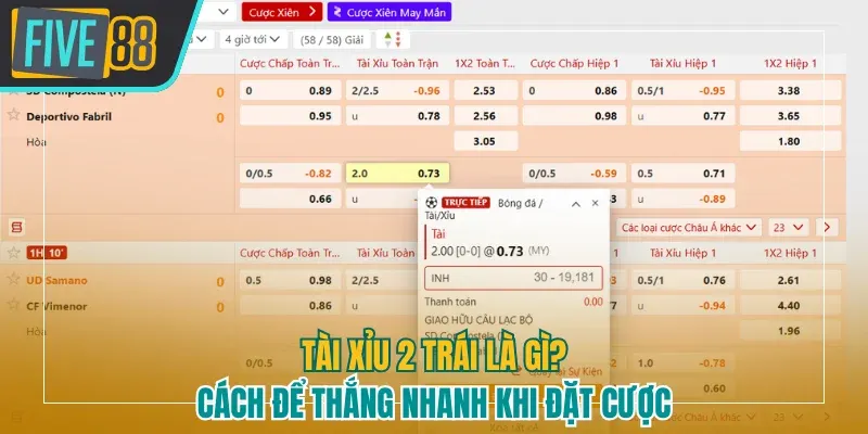 Tài xỉu 2 trái là gì Five88